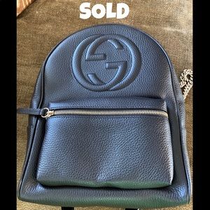 Gucci Pebbled Calfskin Soho Chain Backpack